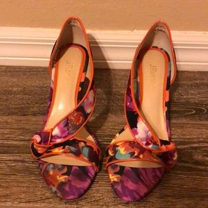 J. Reneé floral peep toe pump.